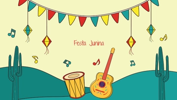 Free Hand Drawn Festa Junina Background Template to Edit Online