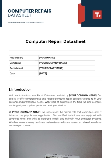 Free Computer Repair Datasheet Template to Edit Online