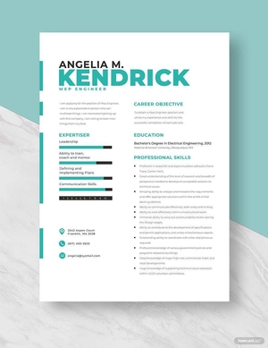 MEP Engineer Resume