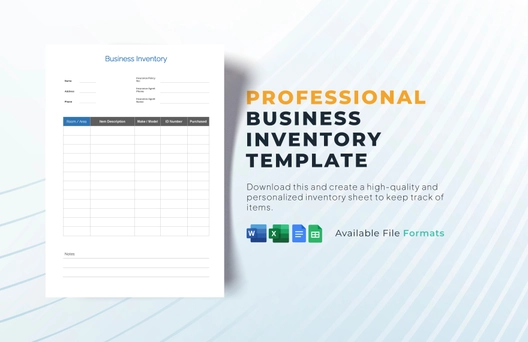 Business Inventory Template