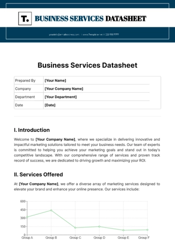 Free Business Services Datasheet Template to Edit Online