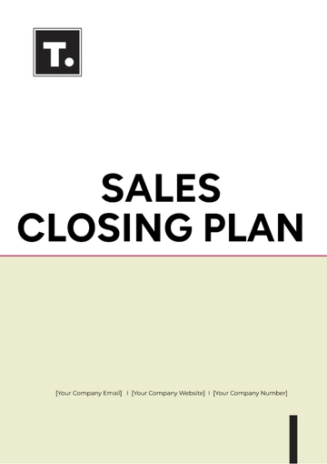 Free Sales Closing Plan Template to Edit Online