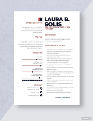 Merchandising Asst Store Manager Resume