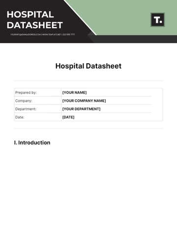 Free Hospital Datasheet Template to Edit Online