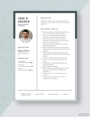 Home Energy Auditor Resume