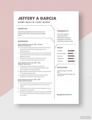 Home Health Care Nurse Resume
