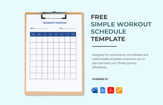 Simple Workout Schedule Template