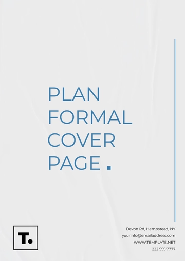Free Plan Formal Cover Page Template to Edit Online