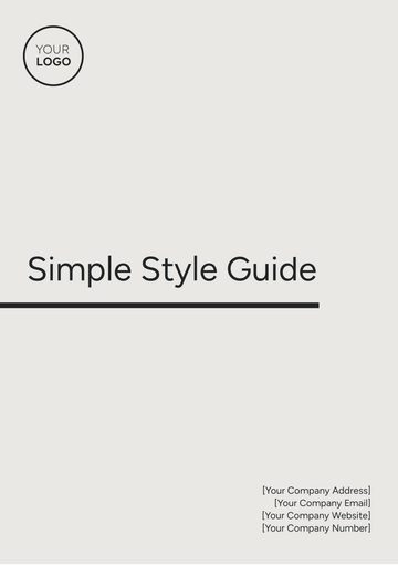 Free Simple Style Guide Template to Edit Online