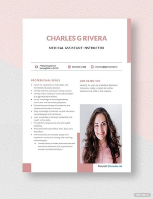Medical Assistant Instructor Resume