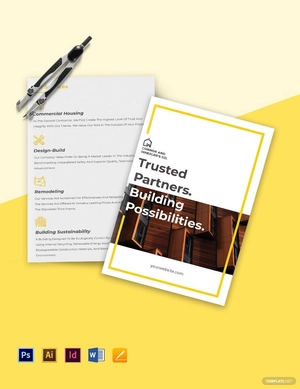 Commercial Construction Bi-Fold Brochure Template