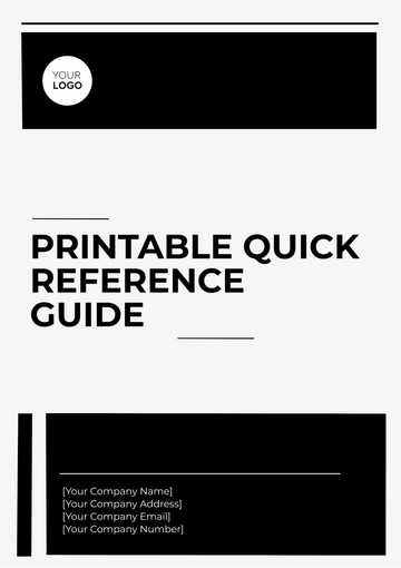 Free Printable Quick Reference Guide Template to Edit Online