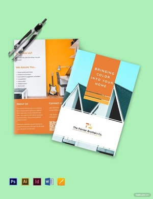 House Painting Contractor Bi-Fold Brochure Template