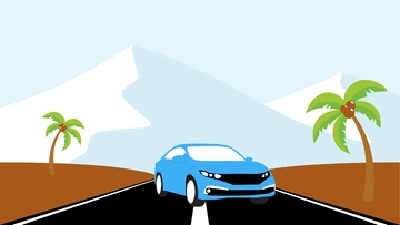 Free Cartoon Travel Car Background to Edit Online