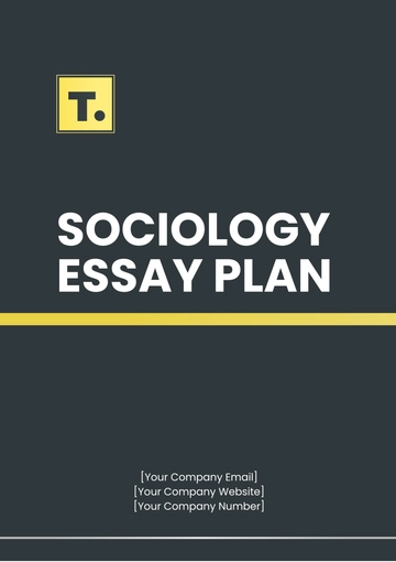Free Sociology Essay Plan Template to Edit Online