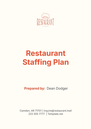 Free Restaurant Staffing Plan Template to Edit Online