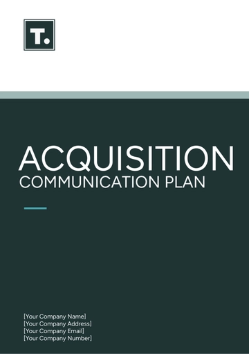 Free Acquisition Communication Plan Template to Edit Online