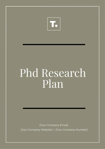 Free Phd Research Plan Template to Edit Online