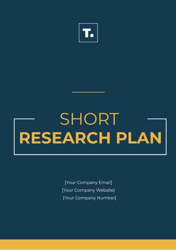 Free Short Research Plan Template to Edit Online