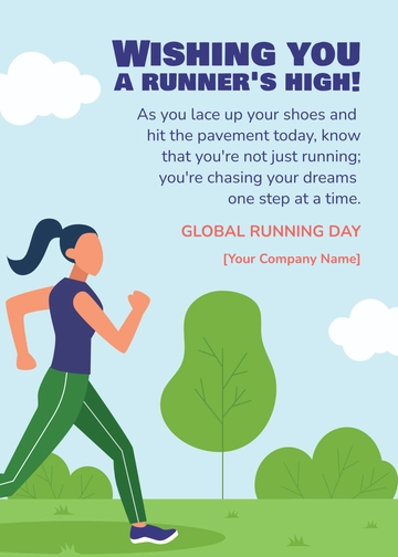 Free Global Running Day Greeting Card Template to Edit Online