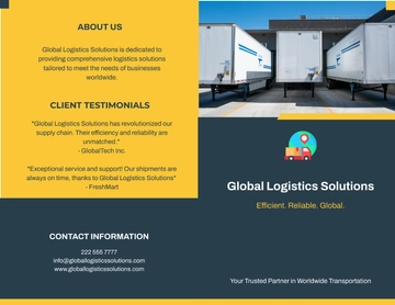 Free Logistics Company Brochure Template to Edit Online