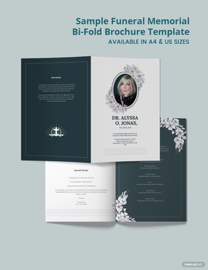 Sample Funeral Memorial Bi-Fold Brochure Template