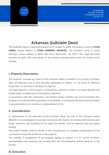 Free Arkansas Quitclaim Deed Template to Edit Online