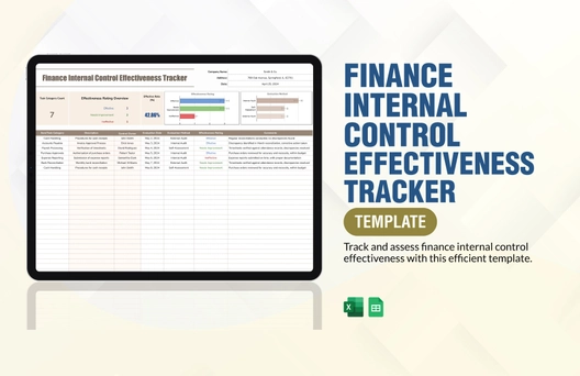 Finance Internal Control Effectiveness Tracker Template