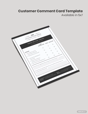 Customer Comment Card Template