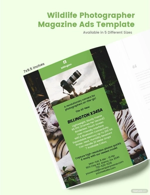 Wildlife Photographer Magazine Ads Template