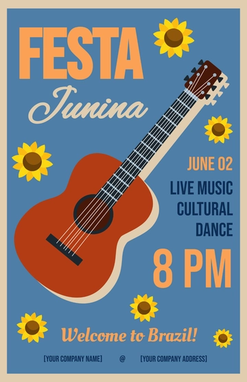 Free Festa Junina Advertising Poster Template to Edit Online