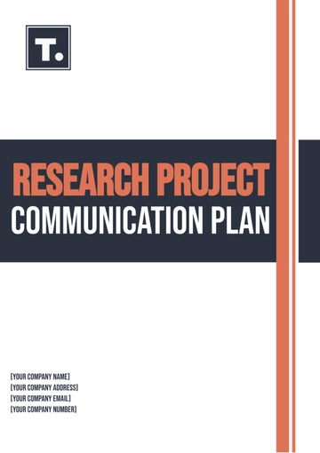 Free Research Project Communication Plan Template to Edit Online