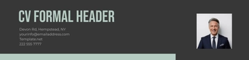 Free CV Formal Header Template to Edit Online