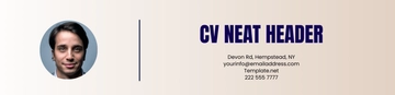 Free CV Neat Header Template to Edit Online