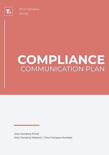 Free Compliance Communication Plan Template to Edit Online