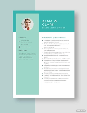 Drivers License Examiner Resume