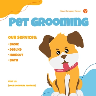 Free Pet Grooming Promo Facebook Post Template to Edit Online