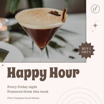 Free Happy Hour Instagram Post Template to Edit Online