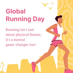 Free Global Running Day LinkedIn Post Template to Edit Online