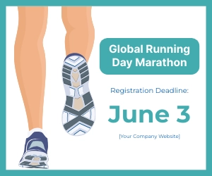 Free Global Running Day Ad Banner Template to Edit Online