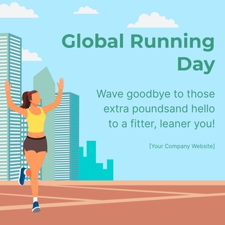 Free Global Running Day Facebook Post Template to Edit Online