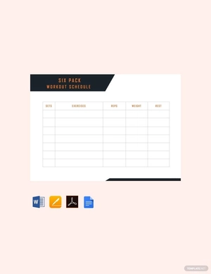 Six Pack Workout Schedule Template