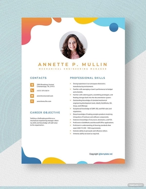 Mechanical Engineering Manager Resume