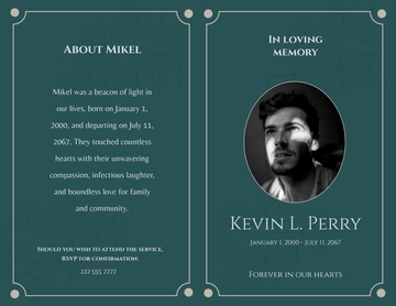 Free Funeral Memorial Bi-Fold Brochure Template to Edit Online