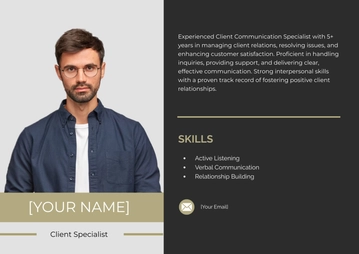 Free CV Client Communication Half Cover Page Template to Edit Online