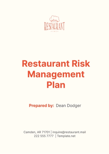 Free Restaurant Risk Management Plan Template to Edit Online