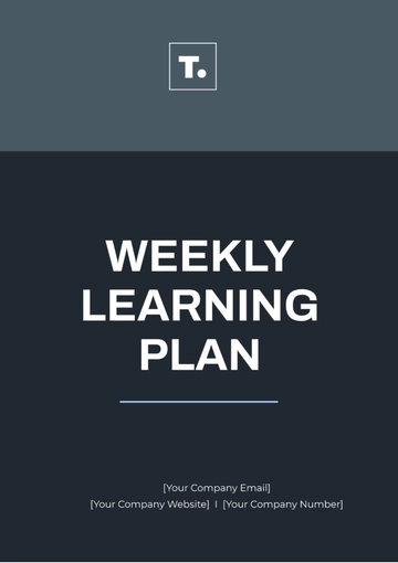 Free Weekly Learning Plan Template to Edit Online