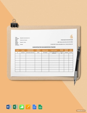 Subcontractor Documentation Tracker Template