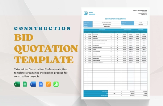 Construction Bid Quotation Template