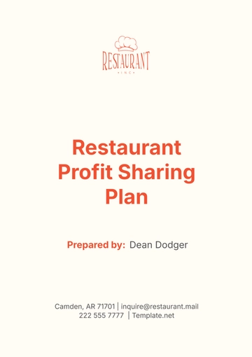 Free Restaurant Profit Sharing Plan Template to Edit Online